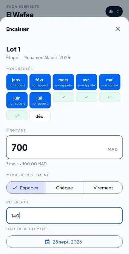 Encaisser un règlement